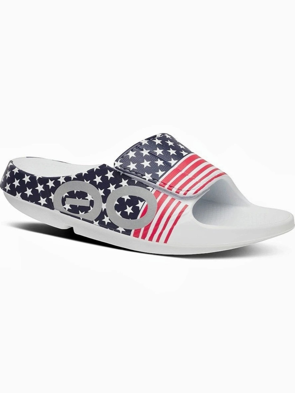 OOFOS OOahh Sport Flex Limited Slides - USA Limited USA Flag Slide Sandals
